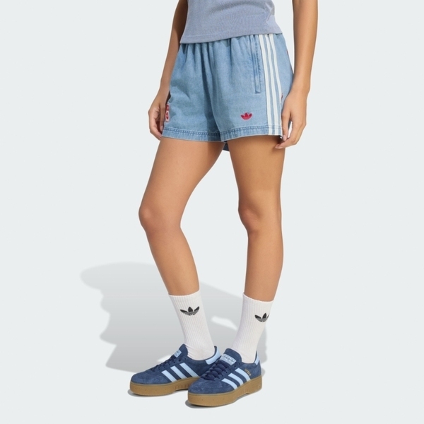 Adidas 愛迪達 Denim Shorts KY7564 女 短褲 休閒短褲 牛仔藍 亞版 可口可樂