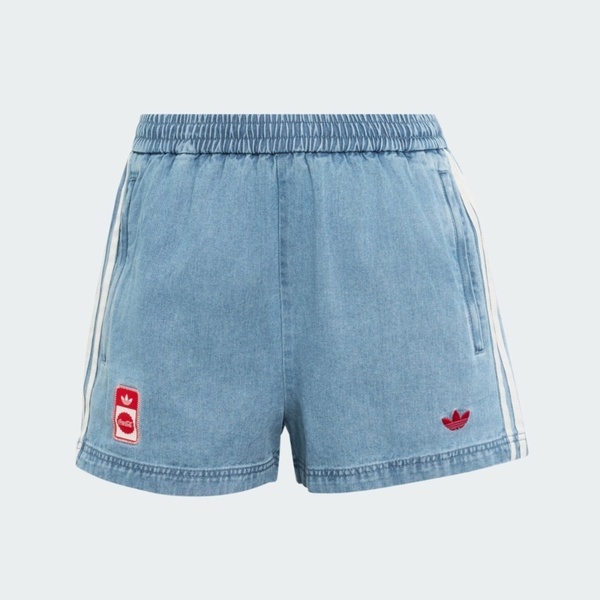 Adidas 愛迪達 Denim Shorts KY7564 女 短褲 休閒短褲 牛仔藍 亞版 可口可樂