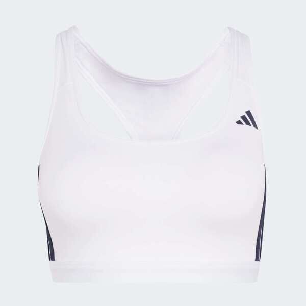 Adidas 愛迪達 Opt Ess 3s Ms KA4703 女 運動內衣 白 亞版 中度支撐 交叉背帶 吸濕排汗