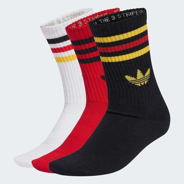 Adidas 愛迪達 3s Crew S 3p KD8251 中筒襪 白紅黑 三雙入