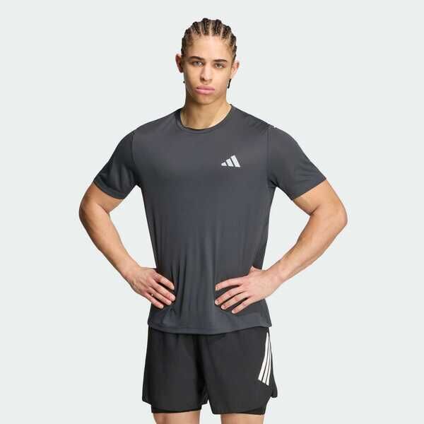 Adidas 愛迪達 Run Ess Tee M KG3190 男 T恤 運動上衣 休閒短袖 灰 黑 亞版 吸濕排汗