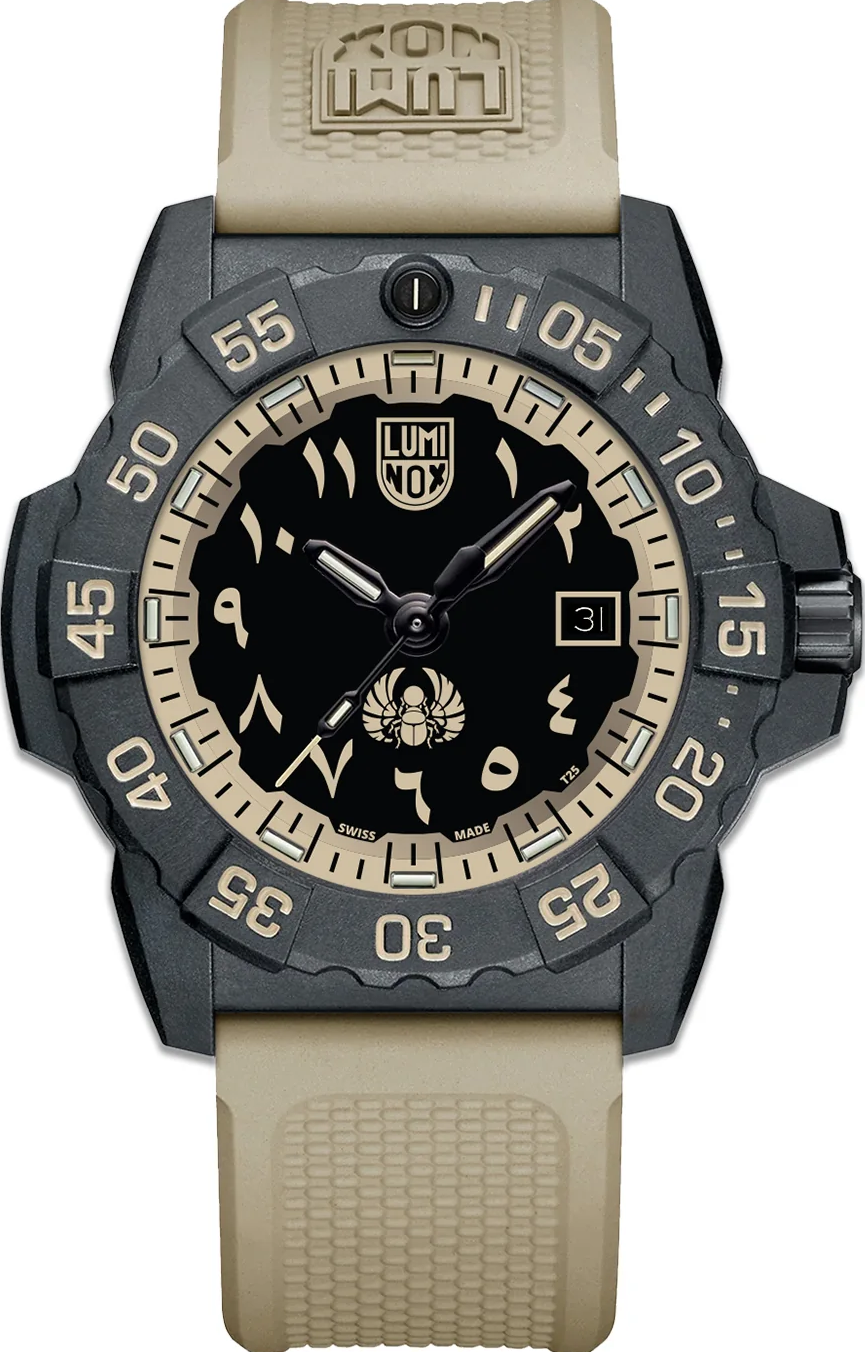 萬年鐘錶 - LUMINOX 雷明時   Luminox x Crown & Hour 古埃及限定版氚氣燈管軍用錶  XS.3510.EGY.N  錶徑45MM