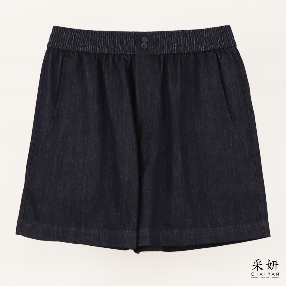 全鬆緊牛仔短褲