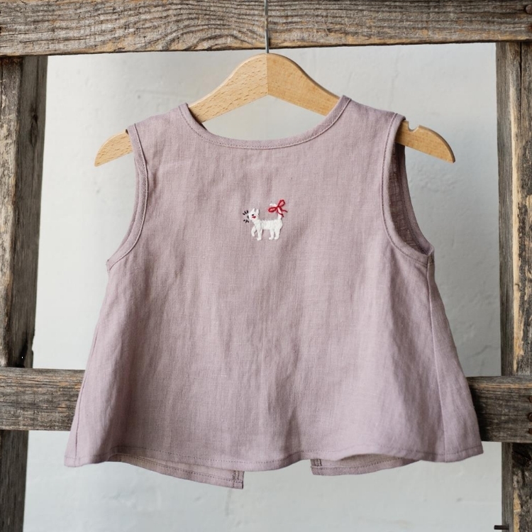 (預購) ALL THE BEAUTIFUL LINEN 雙綁帶背心上衣 RIBBON SHIRT