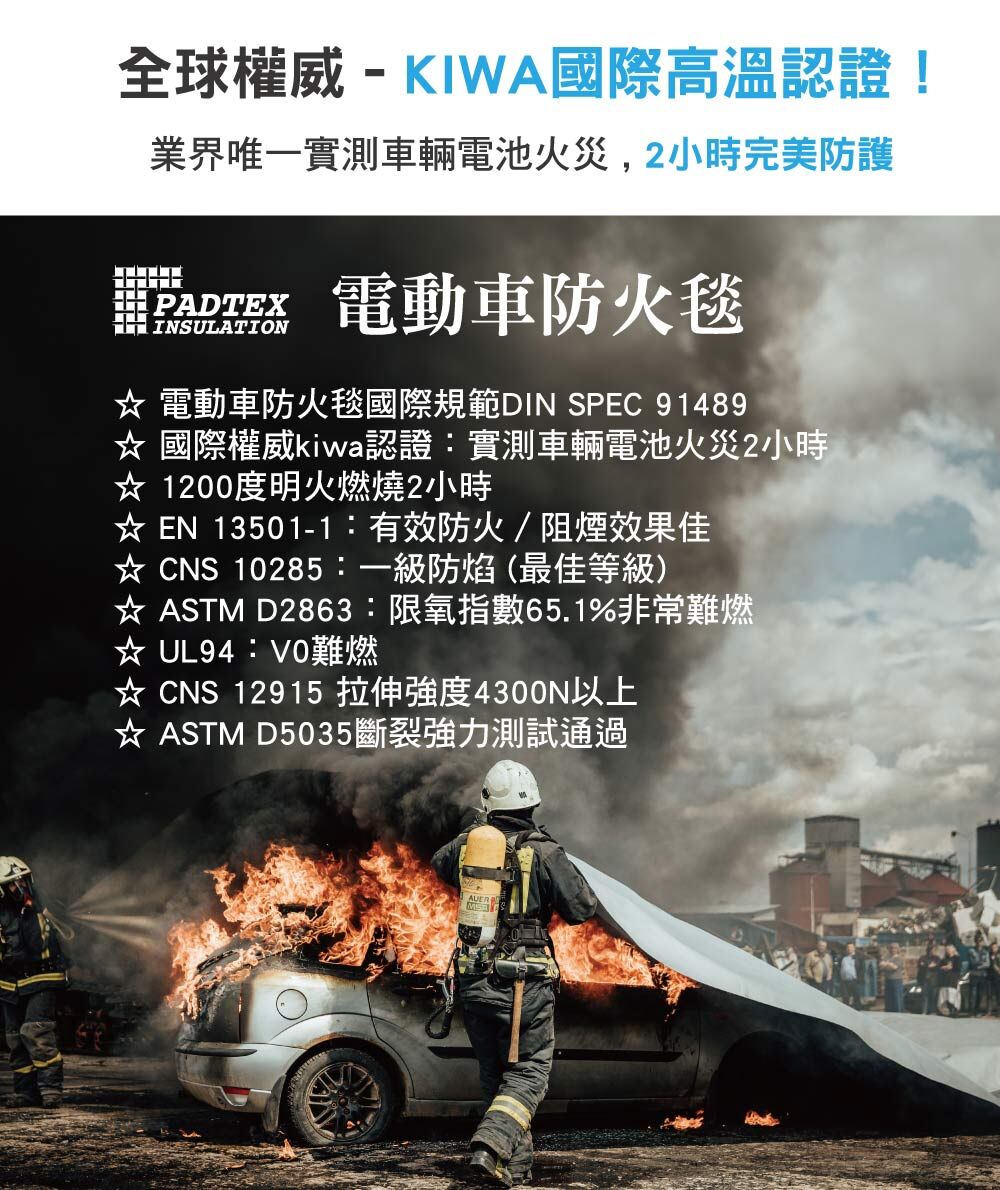 padtex電動車防火毯