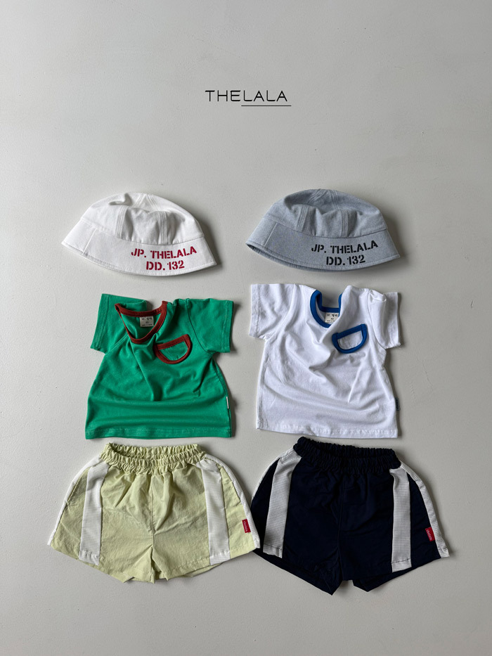 正韓夏lalla 小童兩色拼接口袋上衣