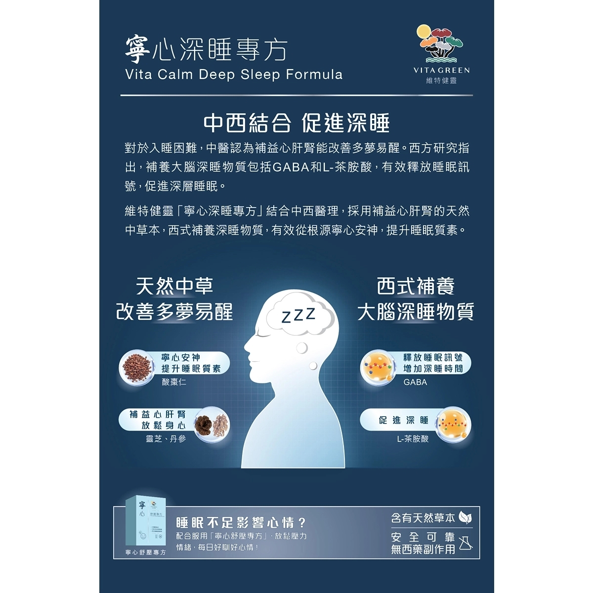 Vita Green維特健靈寧心深睡專方 40粒