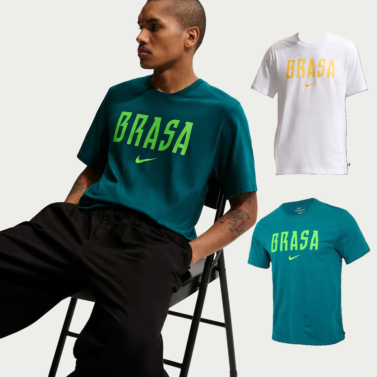男女款 NIKE X FIFA BRAZIL TEE 巴西 白色 綠色 世界盃 世足 足球 印花 運動 短T【IH2175】ADFIFA
