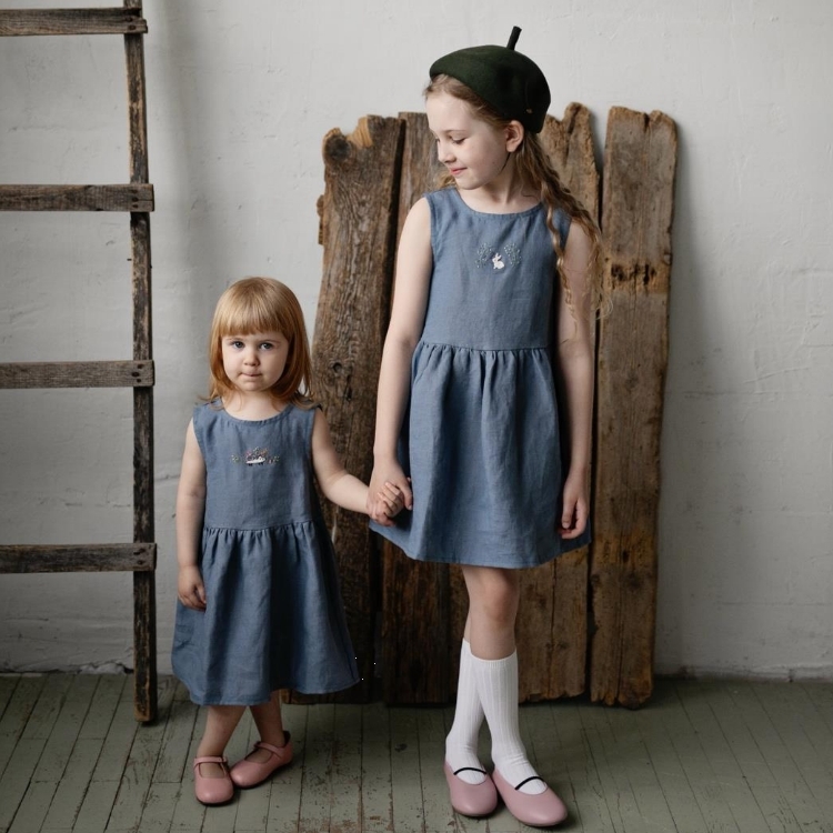 (預購)ALL THE BEAUTIFUL LINEN 後綁帶無袖洋裝 SMOCK DRESS