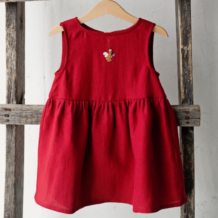(預購)ALL THE BEAUTIFUL LINEN 後綁帶無袖洋裝 SMOCK DRESS
