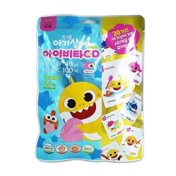 Pinkfong - 維他命C及D+鋅咀嚼糖(桃味)30粒