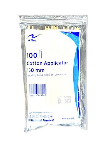 N Med Cotton Bud Wooden Applicator - 15cm ( 100PCS/bag)