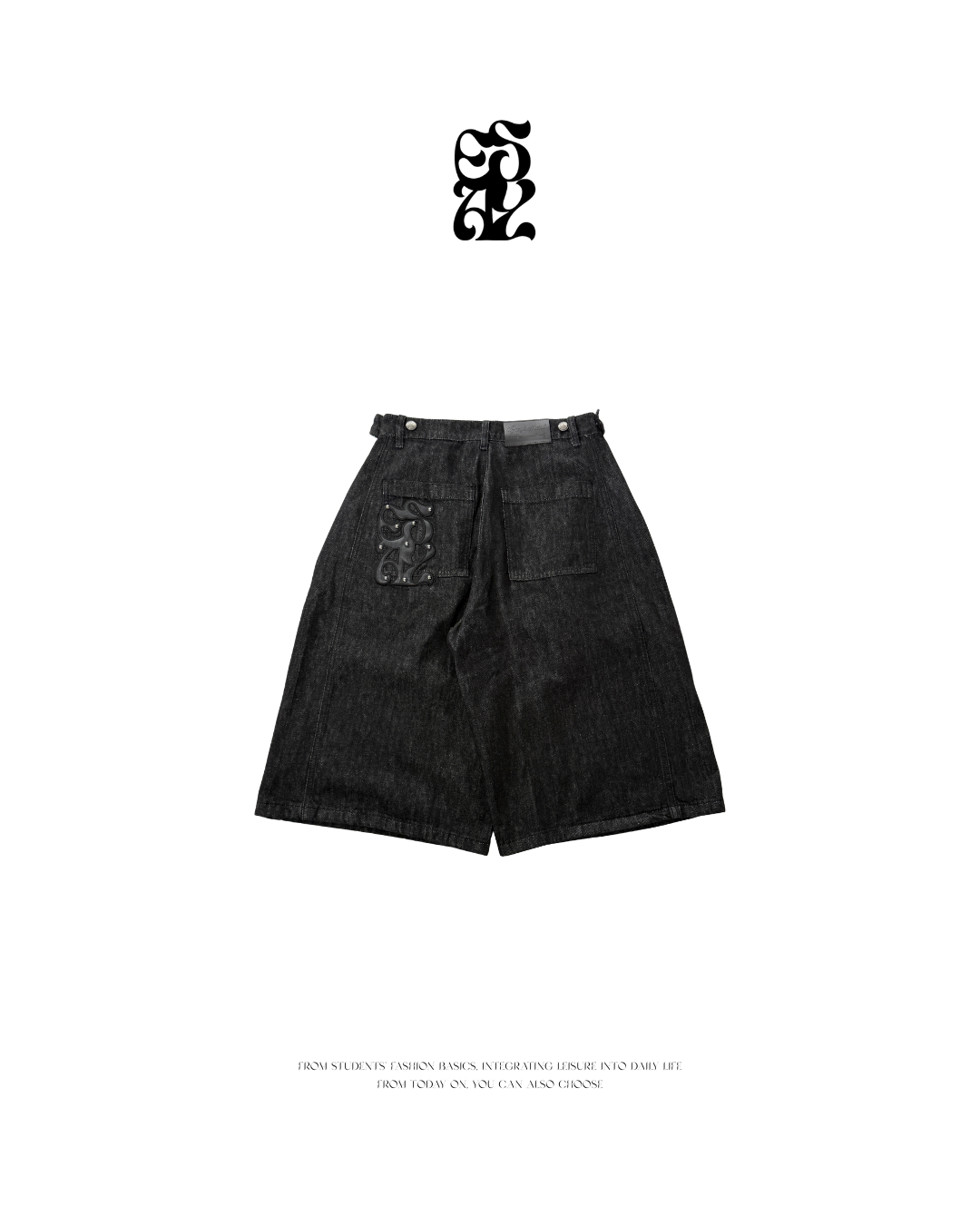 EASYÉ丹寧釘皮標七分褲