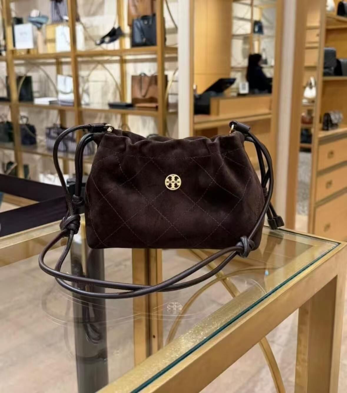 【預購】H061210 Tory Burch 深啡色小號水桶包