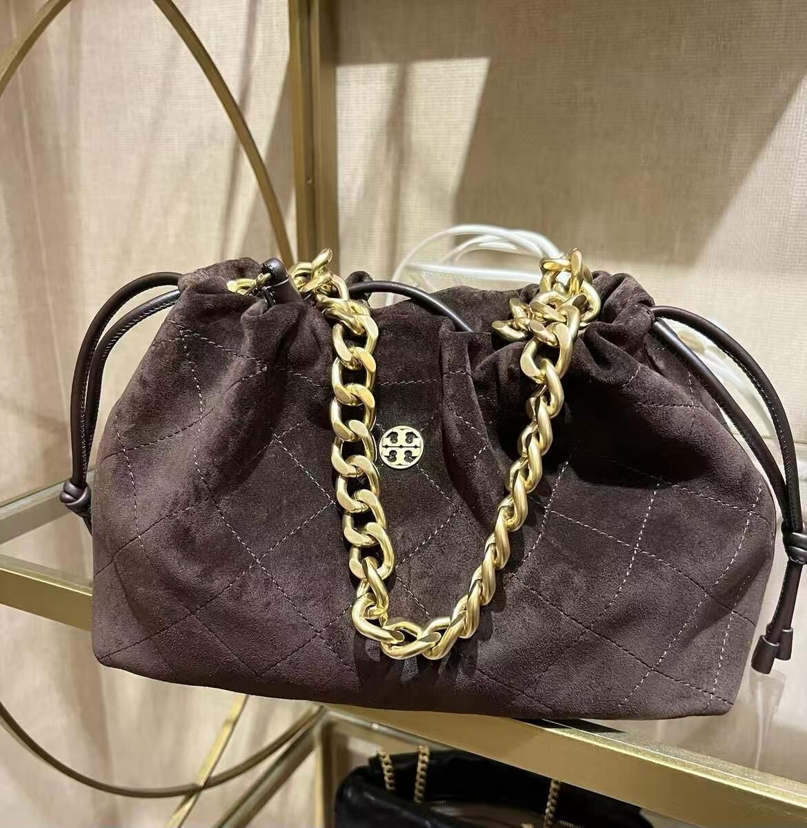 【預購】H061211 Tory Burch 深啡色大號水桶包