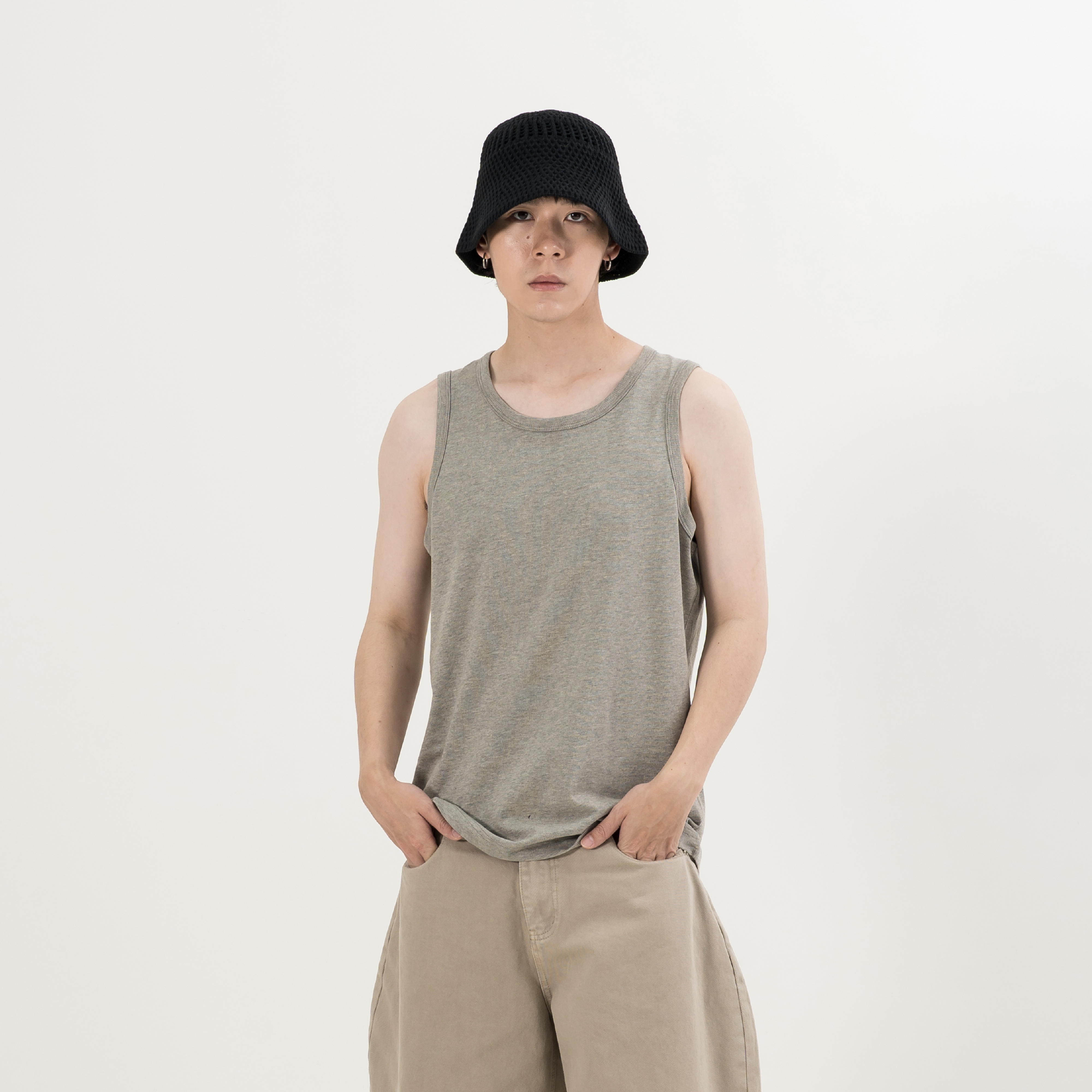 Relaxed Fit Ribbed Tank Top 小寬鬆 螺紋背心 [T9032]