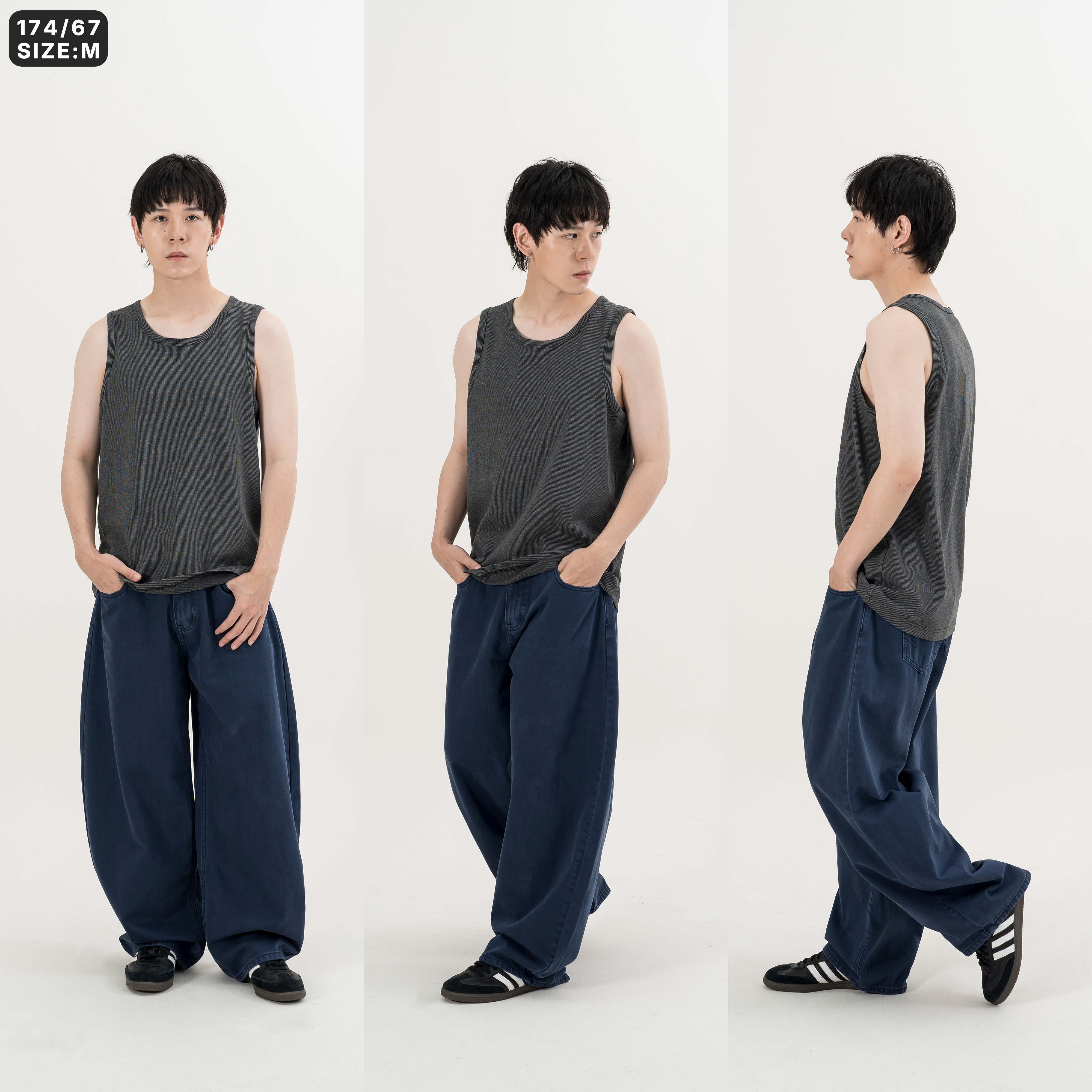 Relaxed Fit Ribbed Tank Top 小寬鬆 螺紋背心 [T9032]