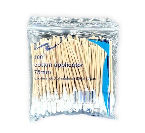 N Med Cotton Bud Wooden Applicator - 7.5cm ( 100PCS/bag)