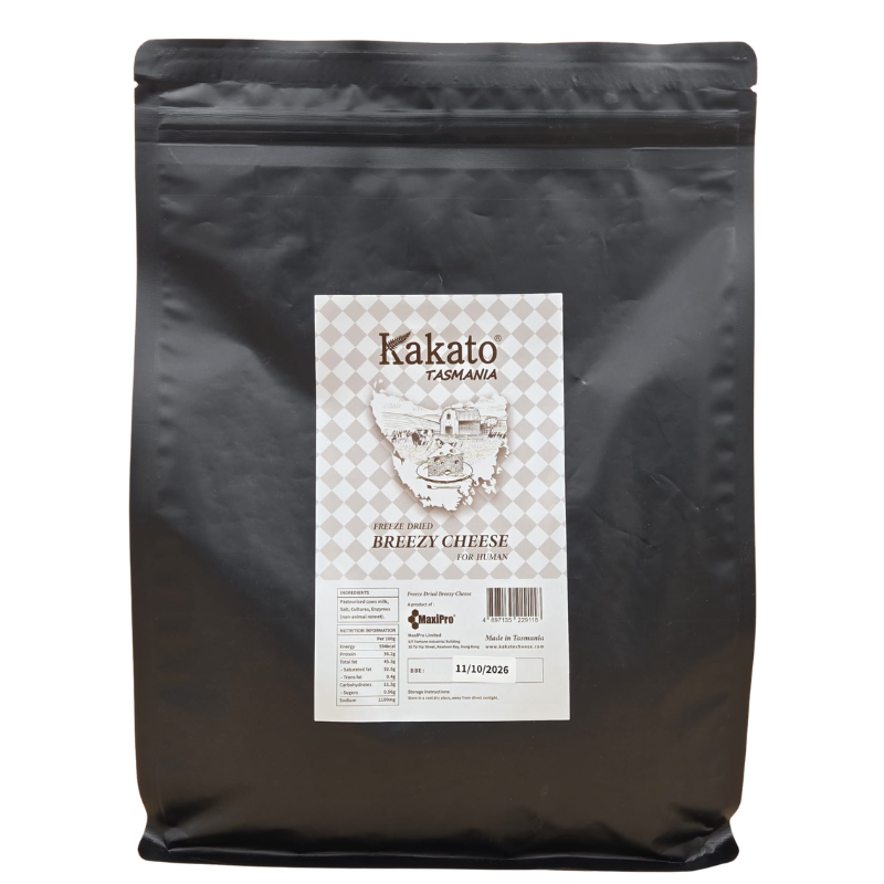 Kakato人類食用凍乾小食 塔斯曼尼亞車打芝士．Breezy/Zesty風味1kg EXP:11/10/2026