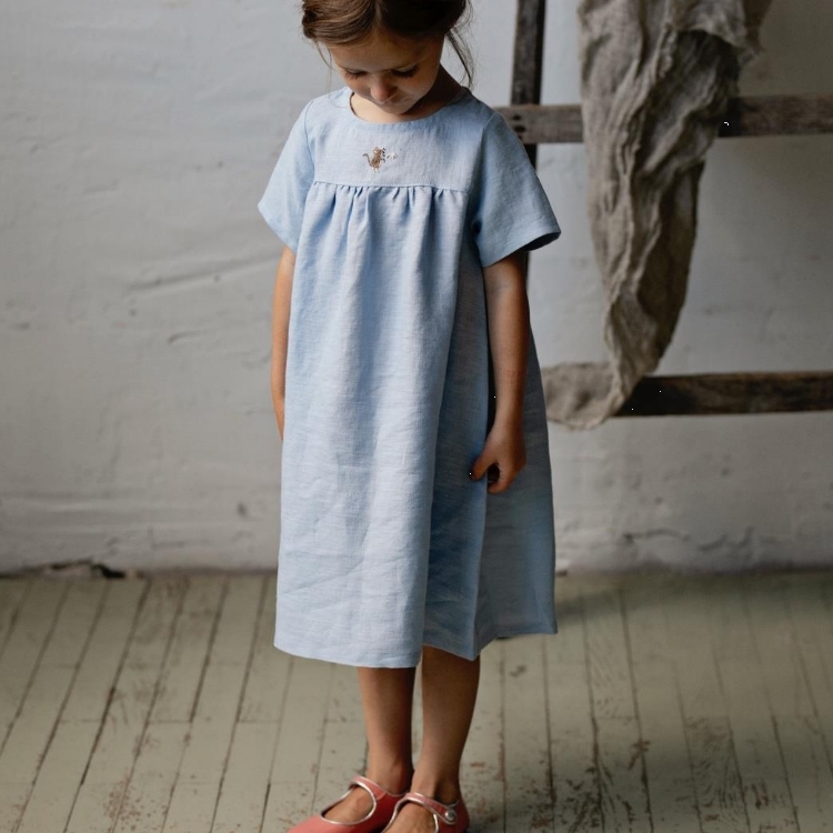 (預購)ALL THE BEAUTIFUL LINEN 後綁帶短袖洋裝 SUMMER DRESS