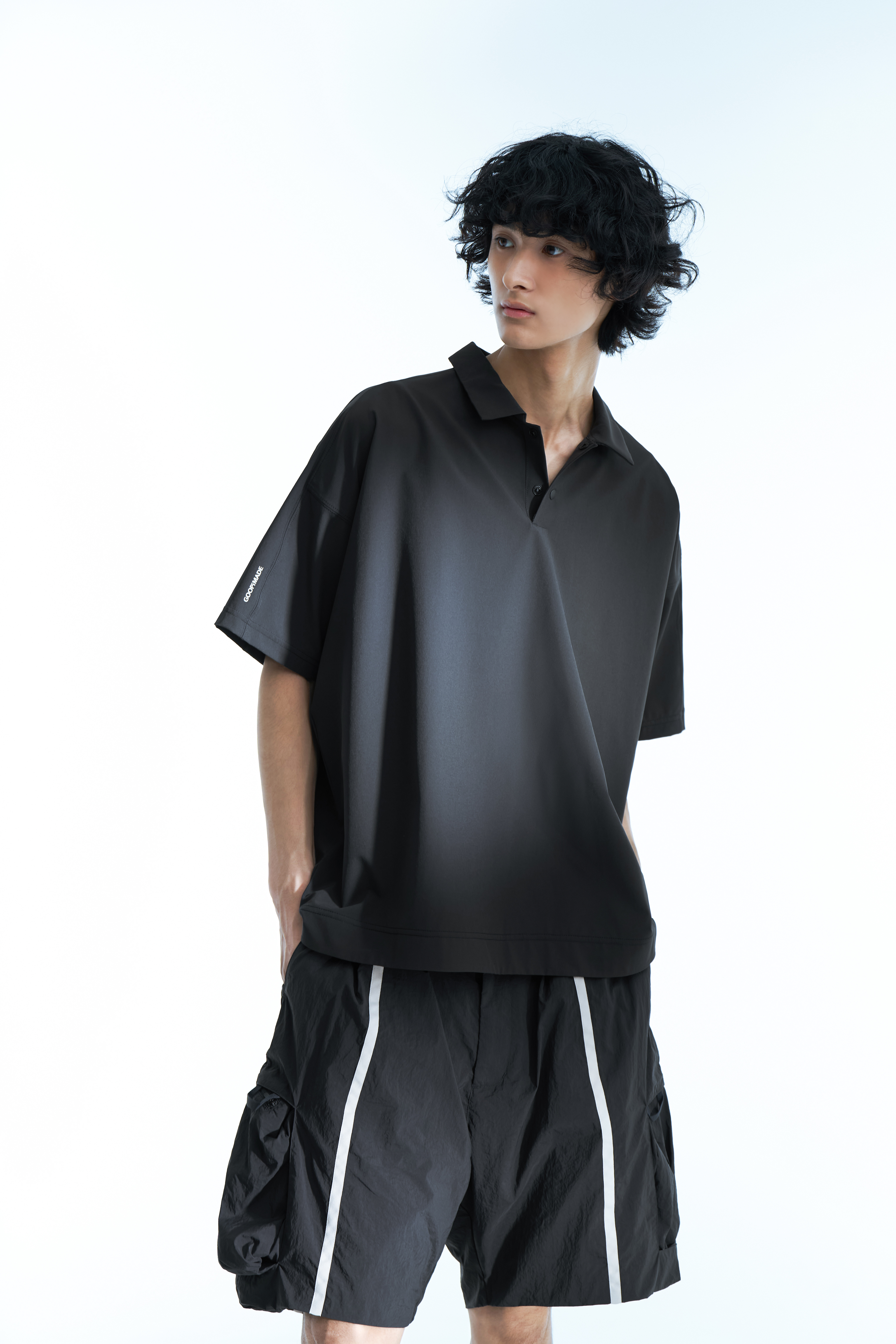 GOOPiMADE P/O - Extremely Light Polo Shirt - Black