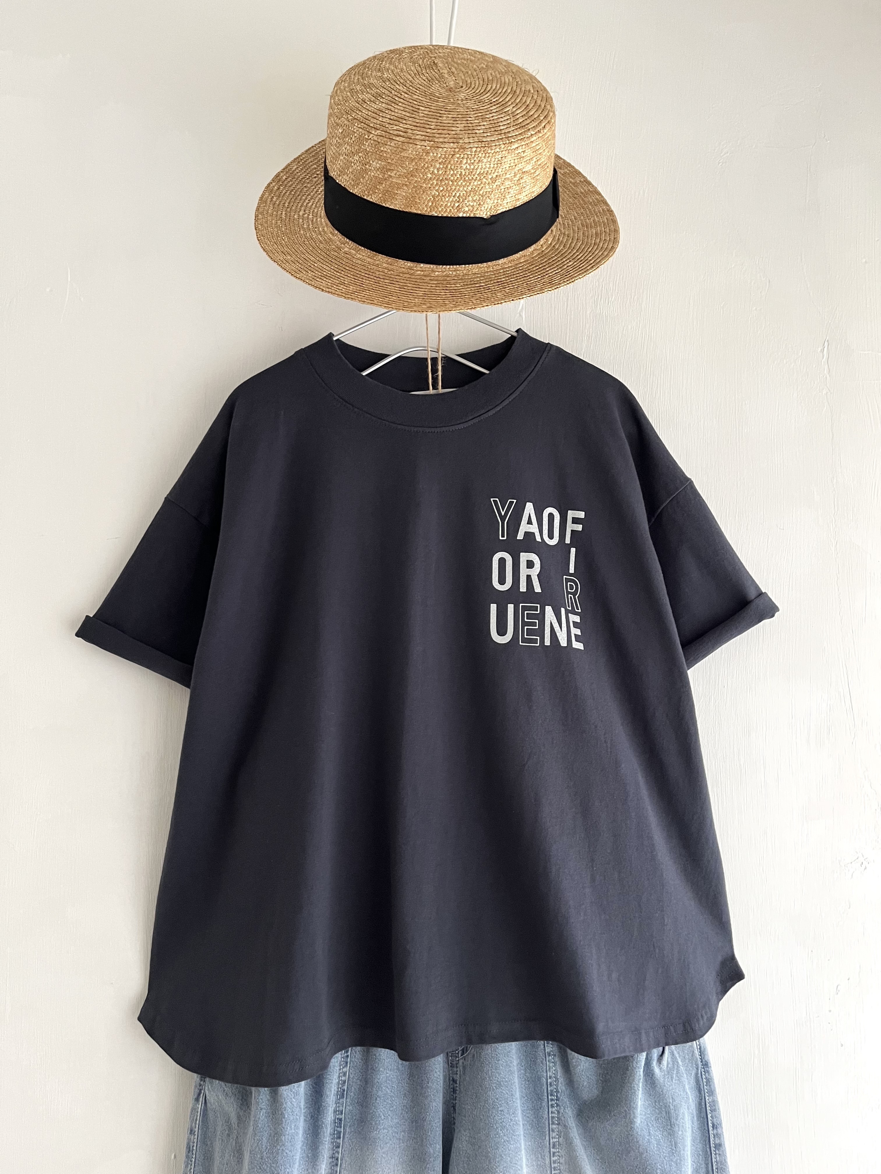 日本製PACIFIC PARK STORE炭灰色圓領tee