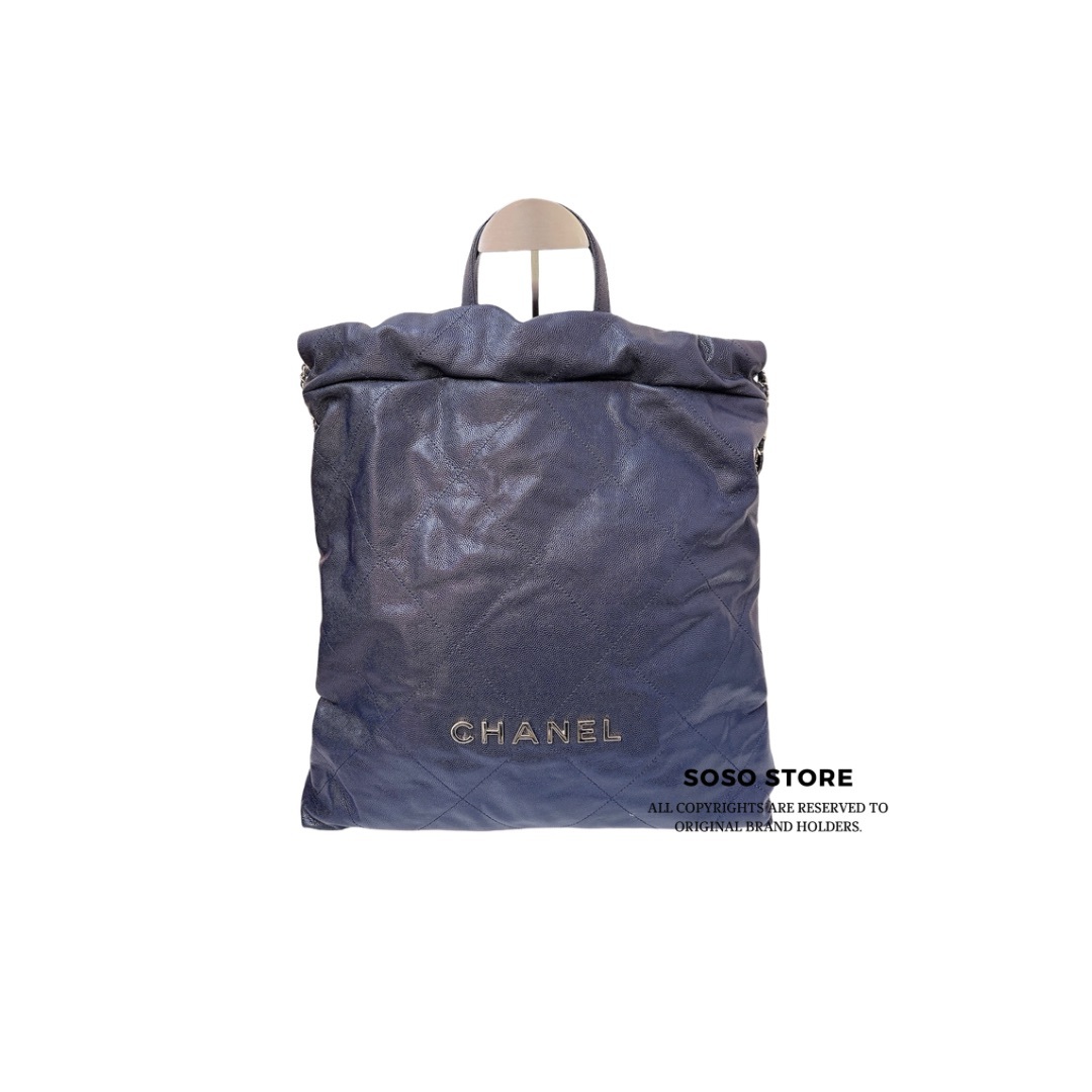 Chanel 22 Backpack - Navy Blue / GHW