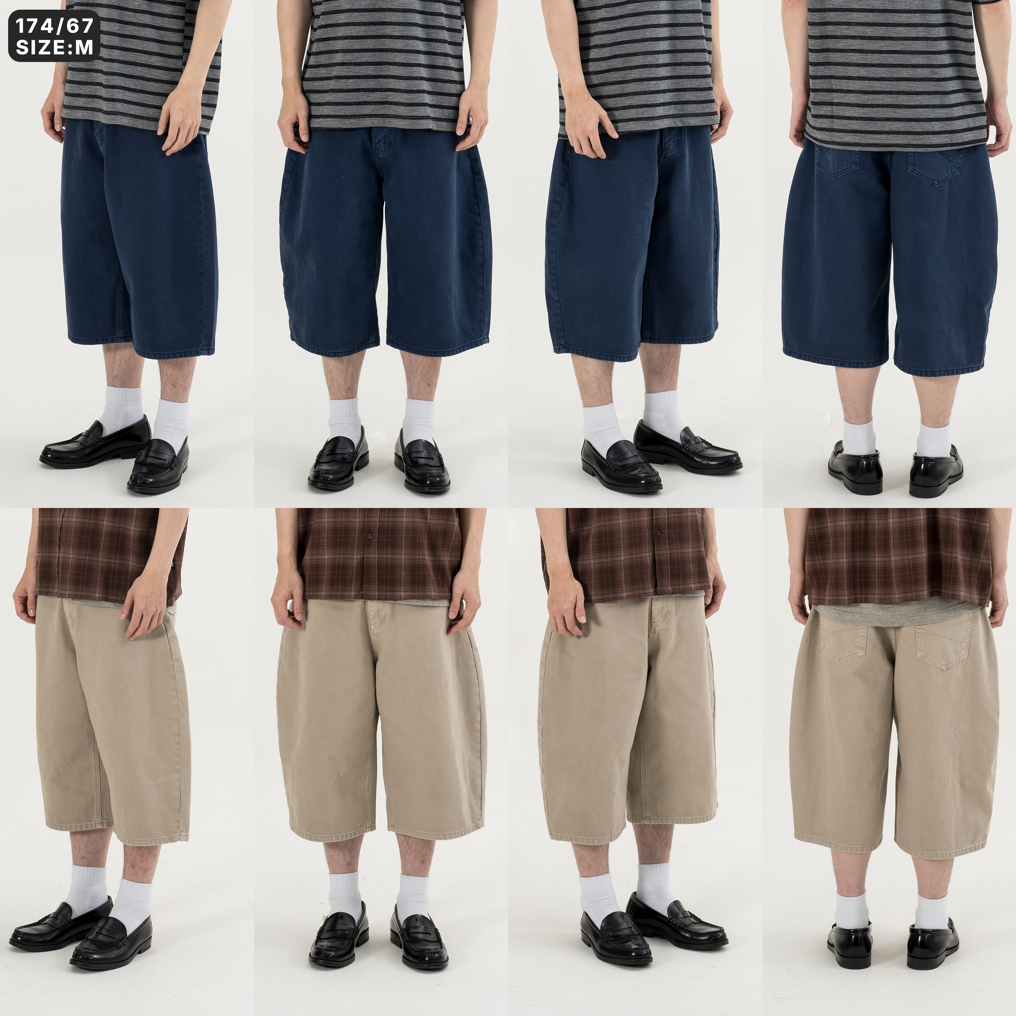 Curved Washed Cropped Pants 水洗 彎刀 七分褲 [B-2643]