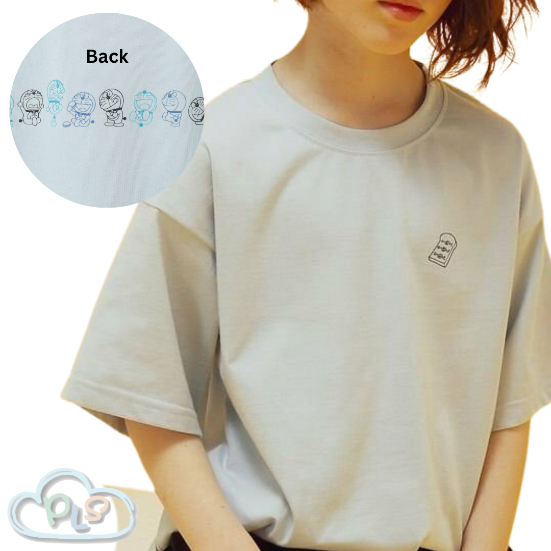 現貨 兒童款短袖圓領T-Shirt  GENTLE FUTURE（記憶麵包） 多啦A夢 Global Work 天藍色 #22983-1