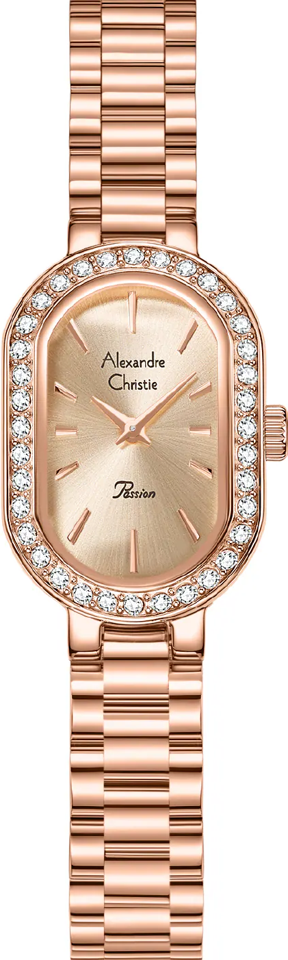 萬年鐘錶 - Alexandre Christie   玫瑰金晶鑽優雅女錶 2B96LHBRGLN 錶徑19.1MM  (AC 錶)