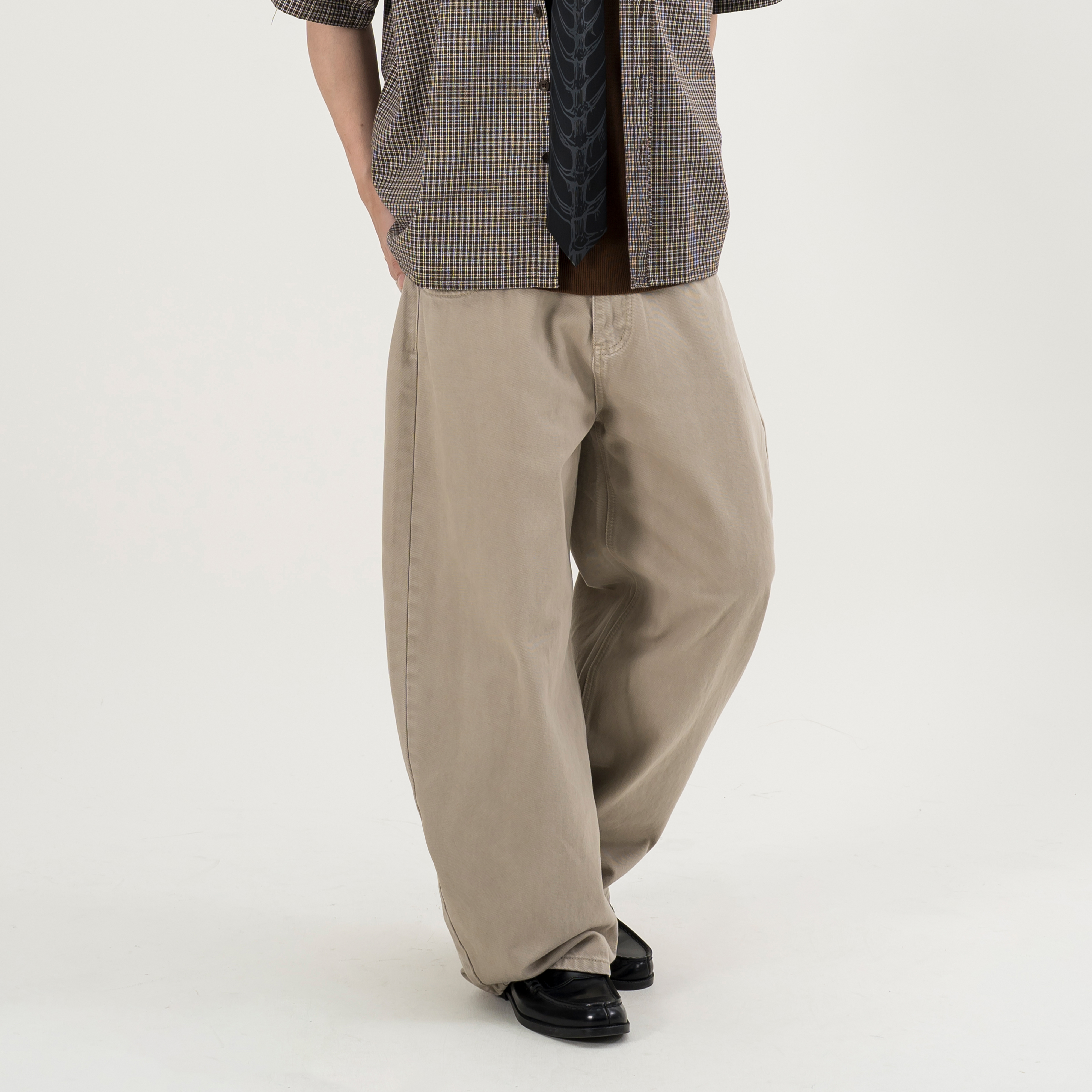 Curved Washed Pants 水洗 彎刀長褲 [B-2640]