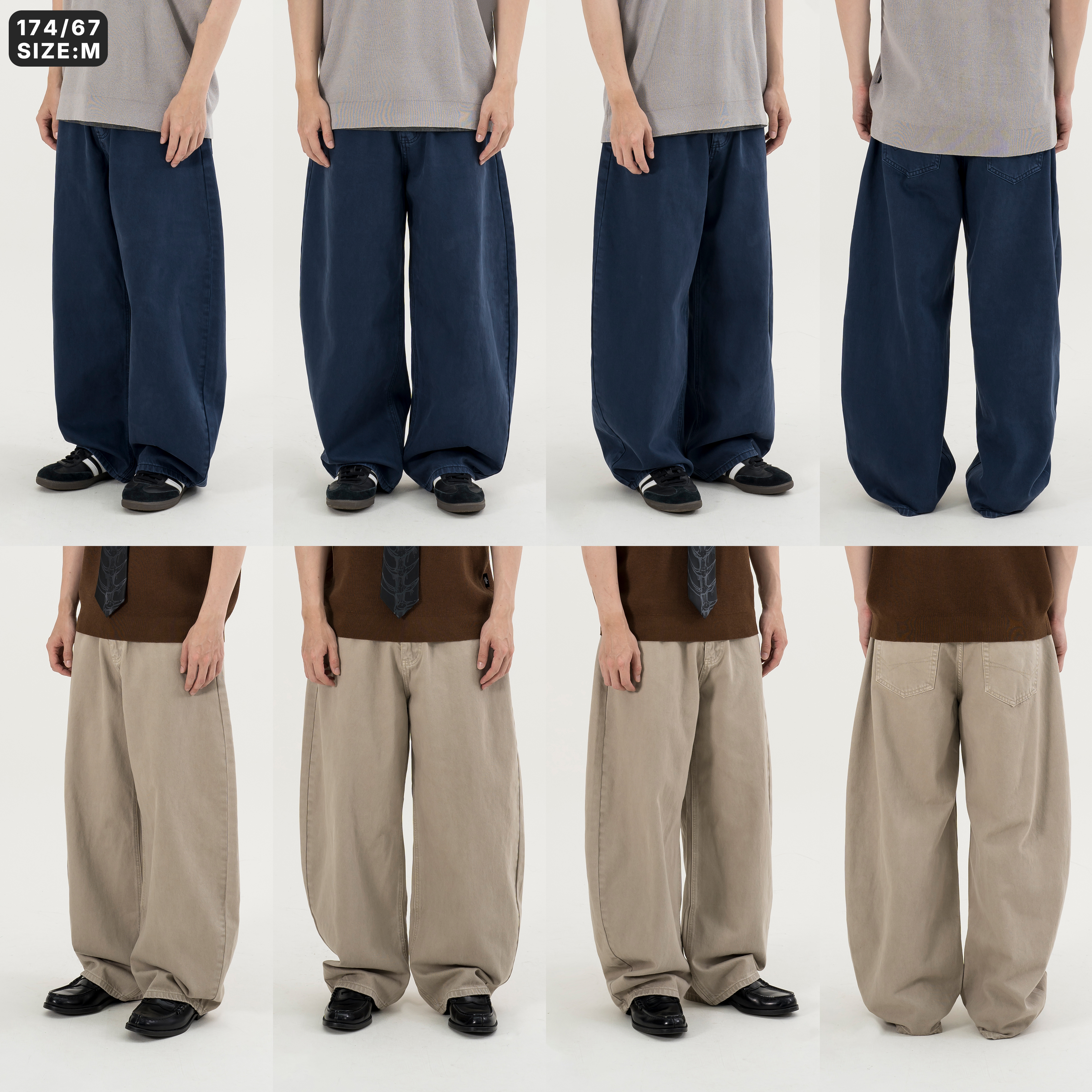 Curved Washed Pants 水洗 彎刀長褲 [B-2640]