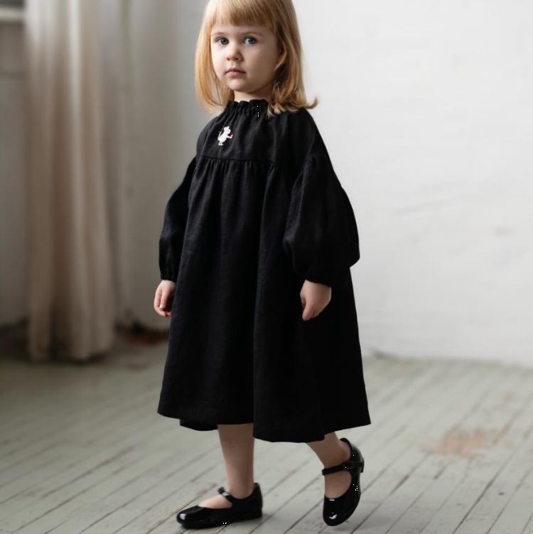 (預購)ALL THE BEAUTIFUL LINEN 亞麻刺繡泡泡洋裝 PARACHUTE DRESS