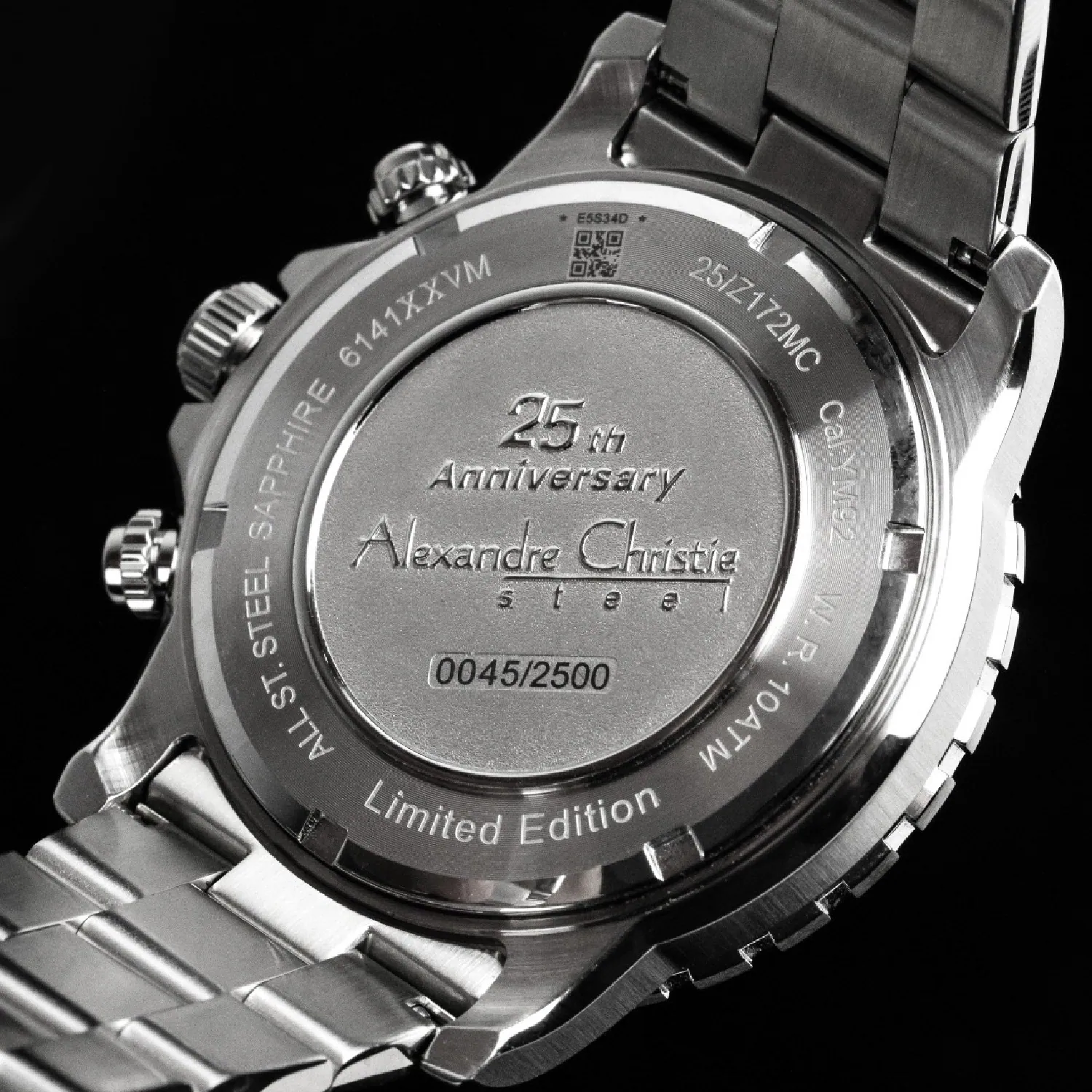 萬年鐘錶 - Alexandre Christie  白面三眼質感休閒男錶 6141XXVMSSSLBU 錶徑42MM  (AC 錶)