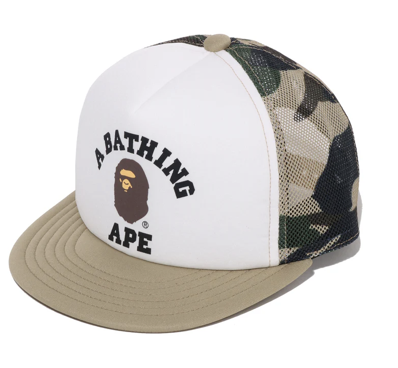 【BAPE兒童配件】0613發售1ST CAMO COLLEGE MESH CAP