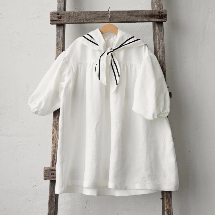 (預購) ALL THE BEAUTIFUL LINEN 可拆海軍領洋裝 SAILOR PARACHUTE DRESS