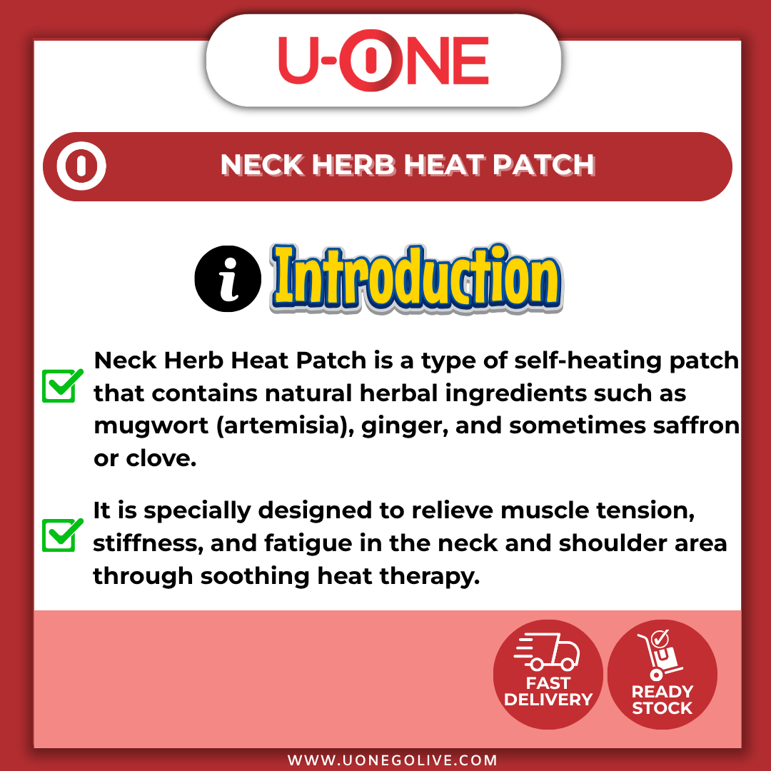 U-ONE | Taiwan | Neck Herb Heat Patch | 5pcs