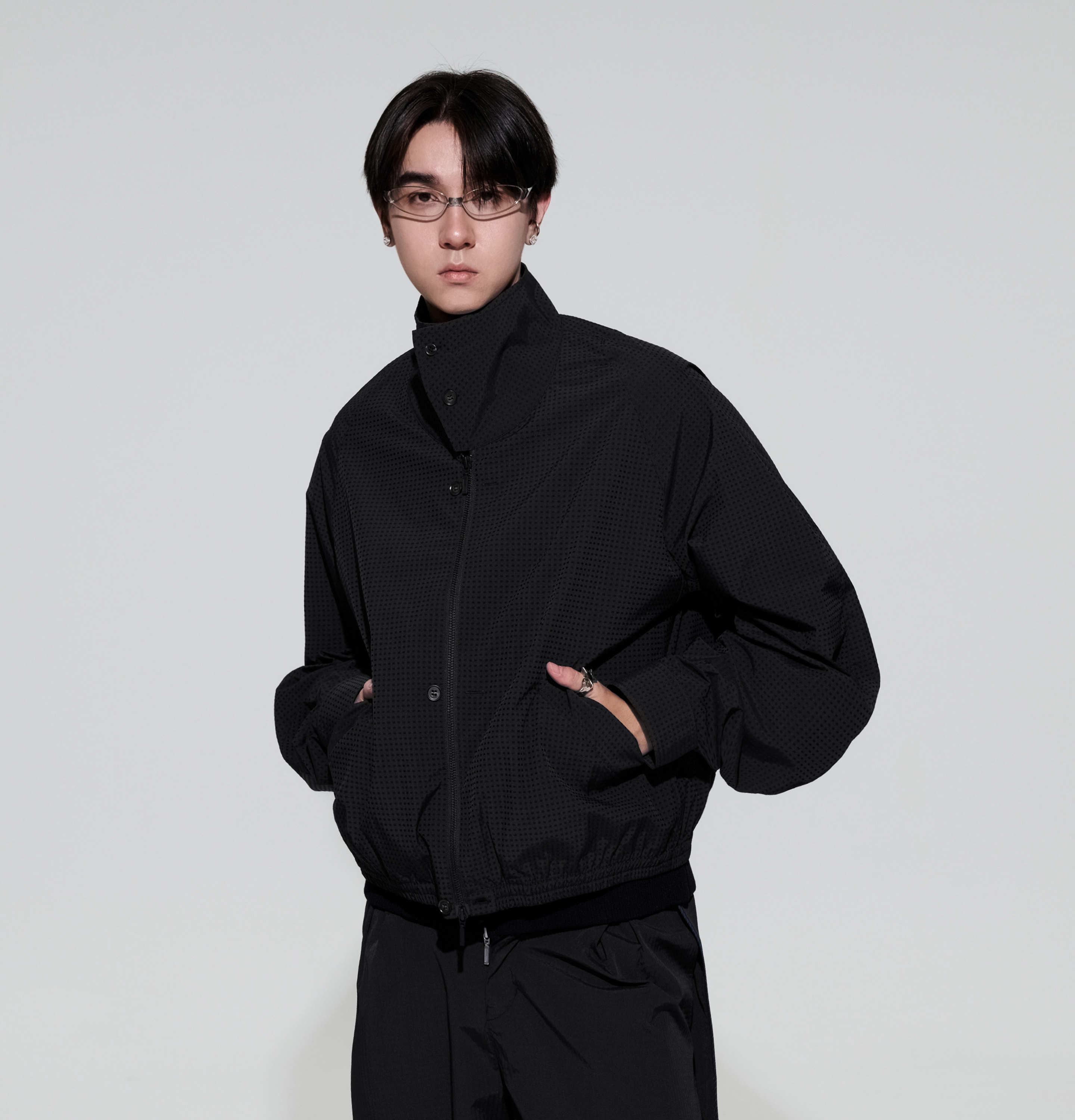 MELSIGN - Plaid Utility Jacket - Black