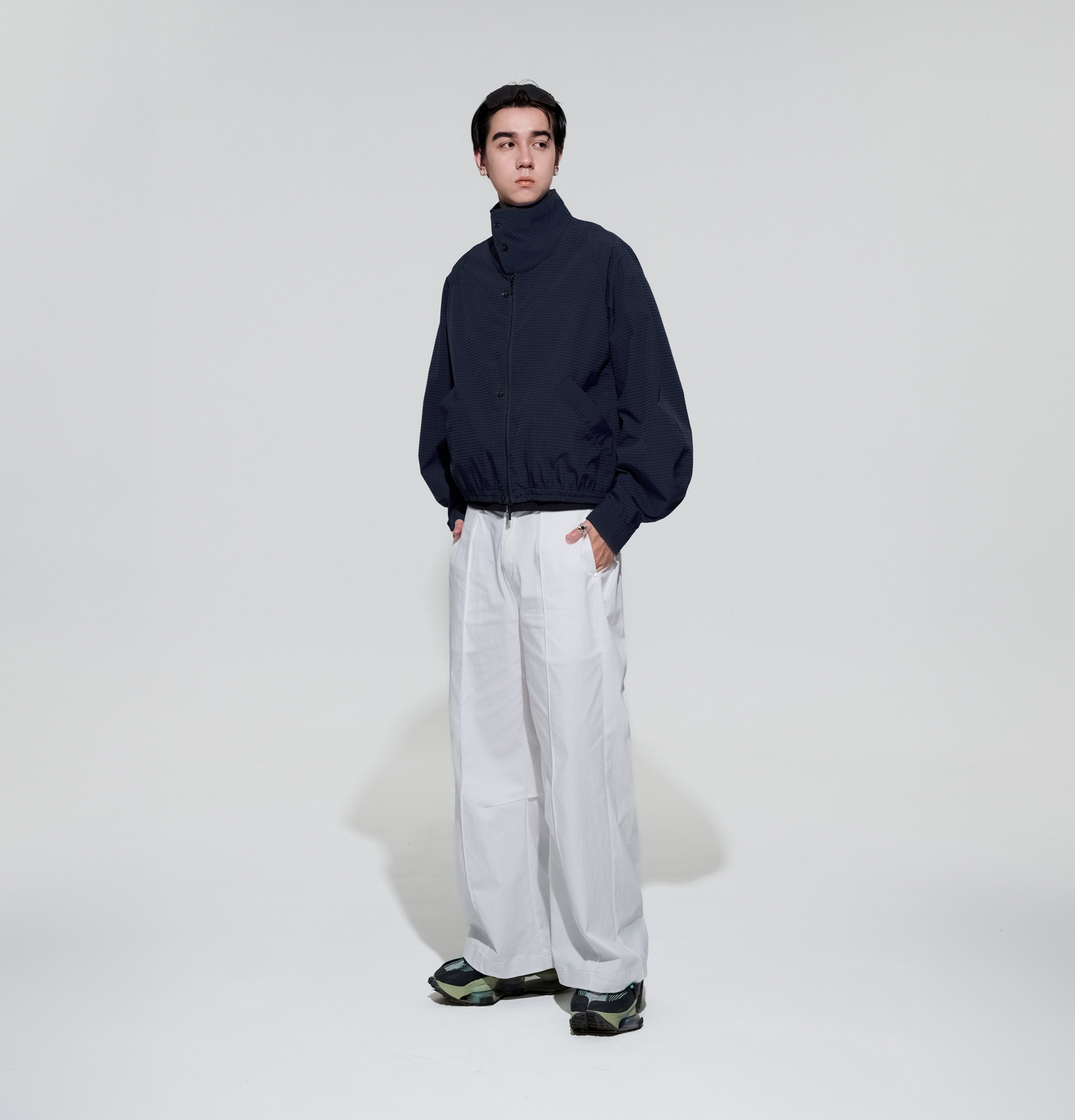 MELSIGN - Plaid Utility Jacket - Navy