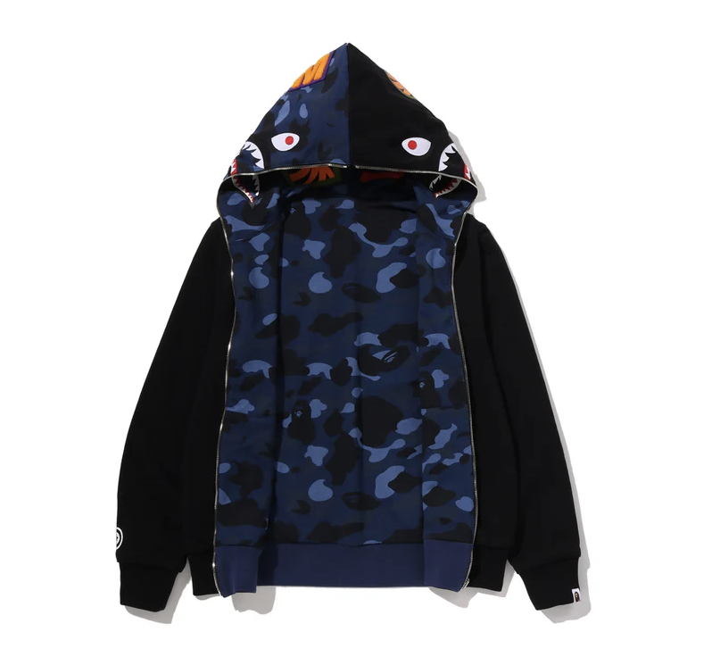 【BAPE男生】0613發售 雙面穿 COLOR CAMO REVERSIBLE SHARK FULL ZIP HOODIE