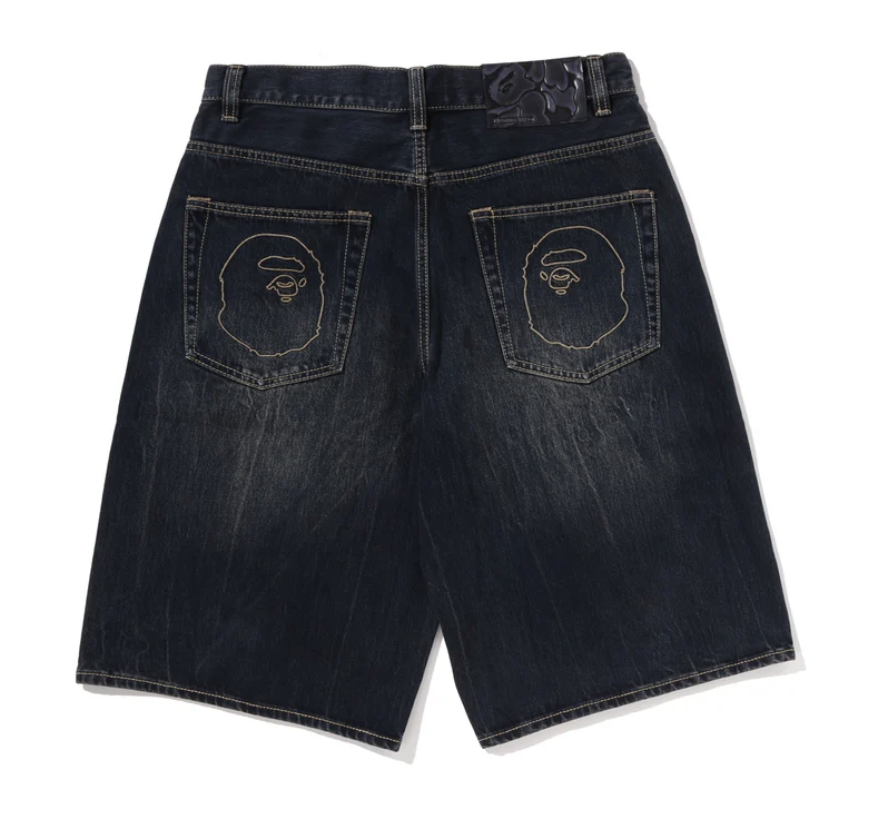 【BAPE男生】0613發售 寬版BAPE STA PATCH 13 OZ RELAXED FIT DENIM SHORTS
