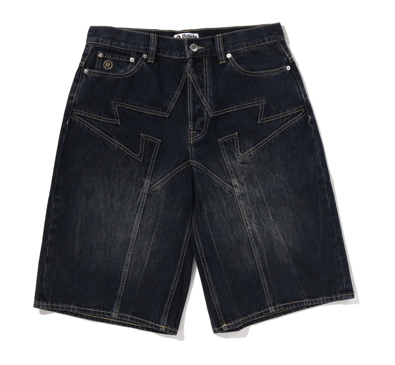 【BAPE男生】0613發售 寬版BAPE STA PATCH 13 OZ RELAXED FIT DENIM SHORTS