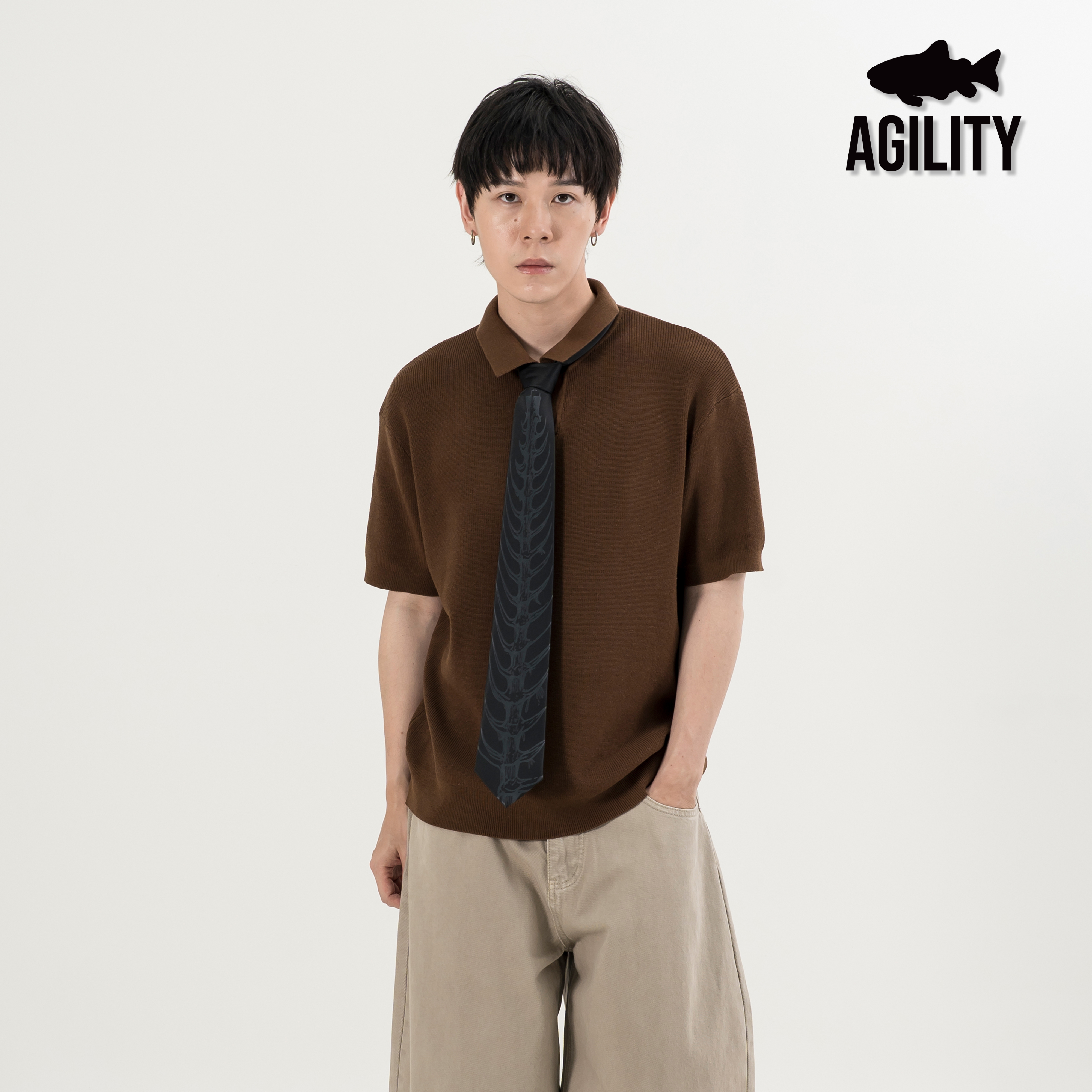 AGILITY V-Neck Knit Shirts V領 針織 短袖上衣 [MS66]