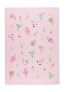 【Nishimatsuya】Soft Low-Twist Cotton Towel Blanket - Animal Ice Cream