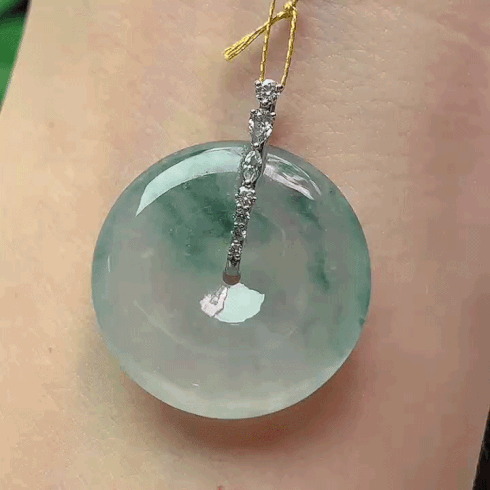 521342 翡翠冰種飄花平安扣 (23mm直徑)