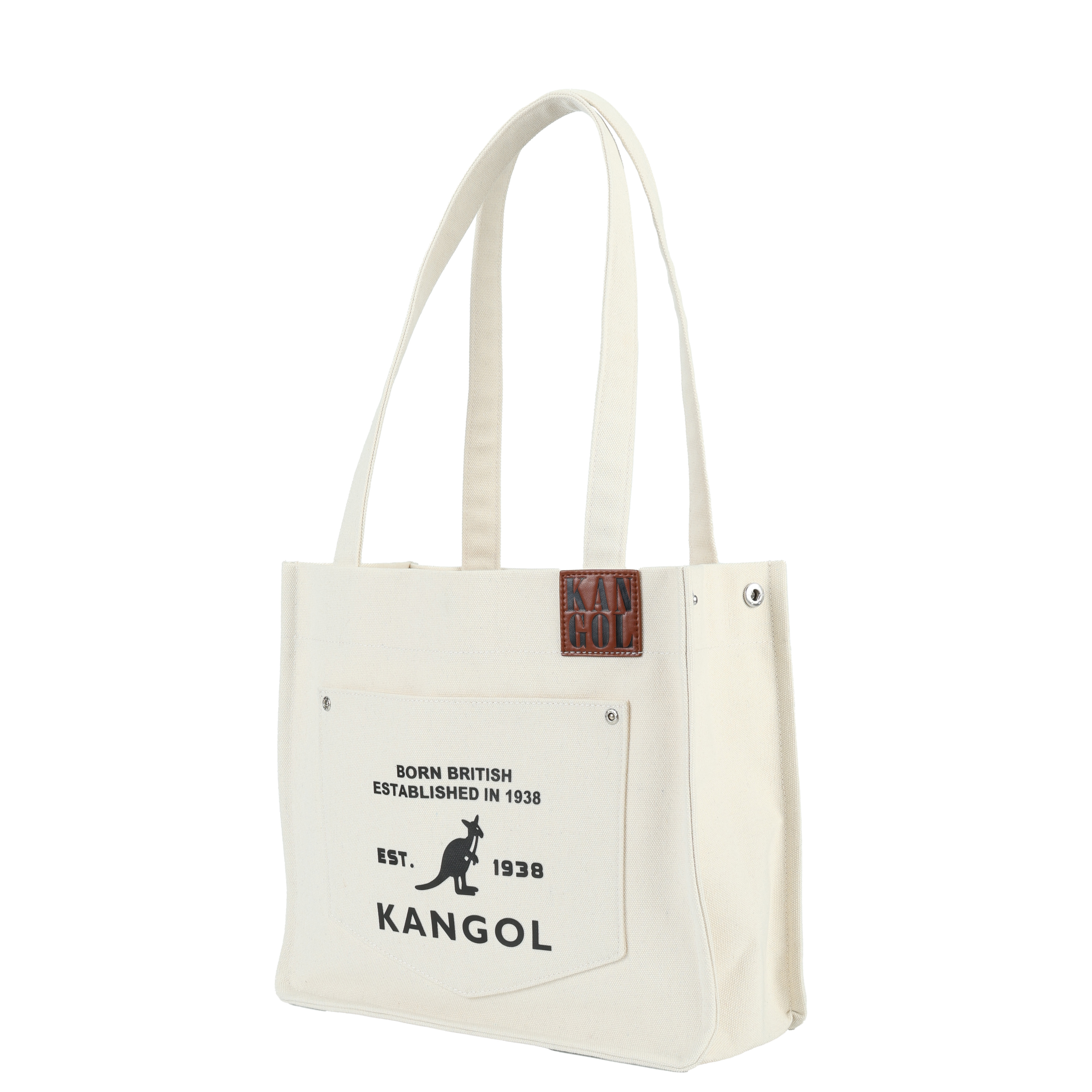 KANGOL 肩背包 白色 牛仔布 托特包 6625170801