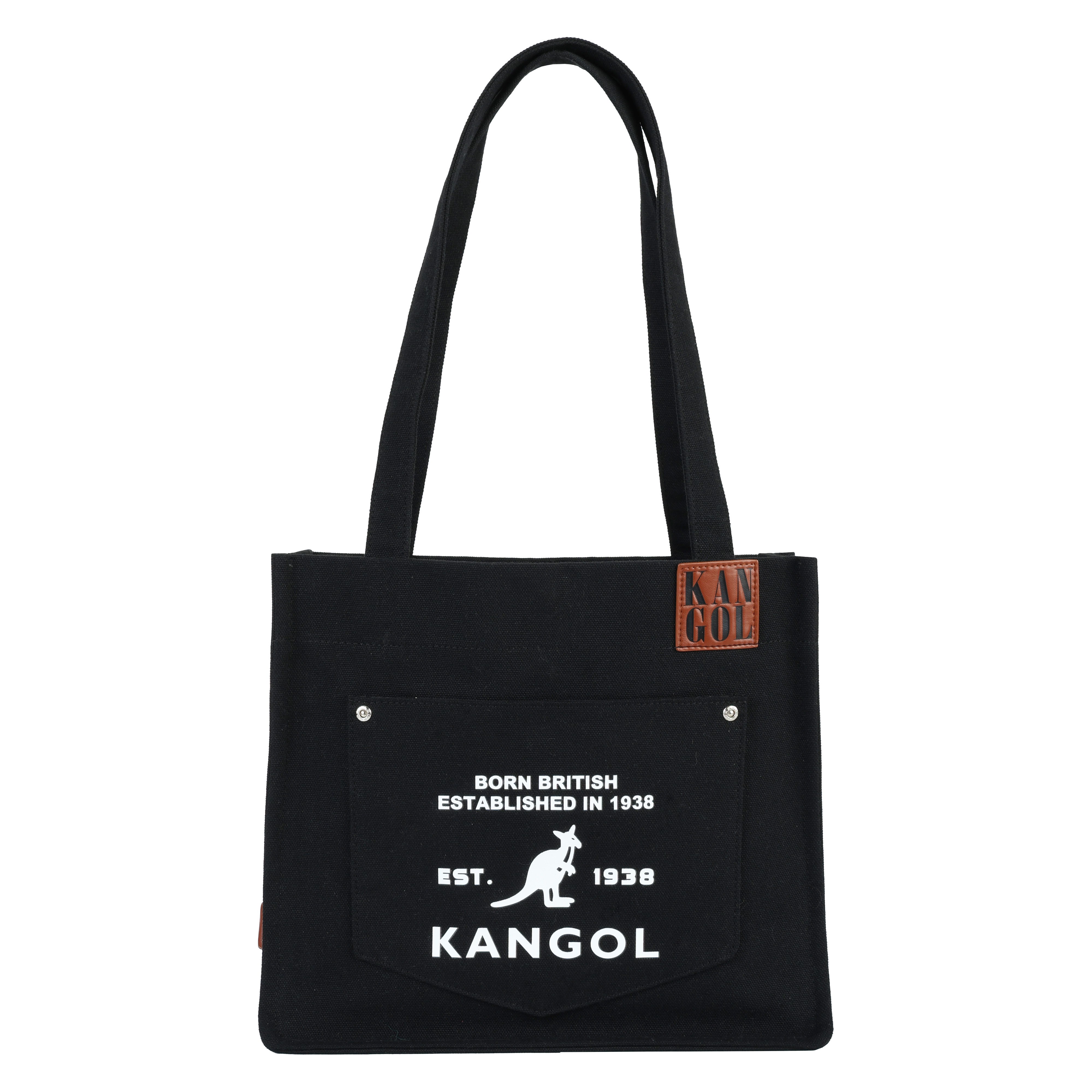 KANGOL 肩背包 黑色 牛仔布 托特包 6625170820