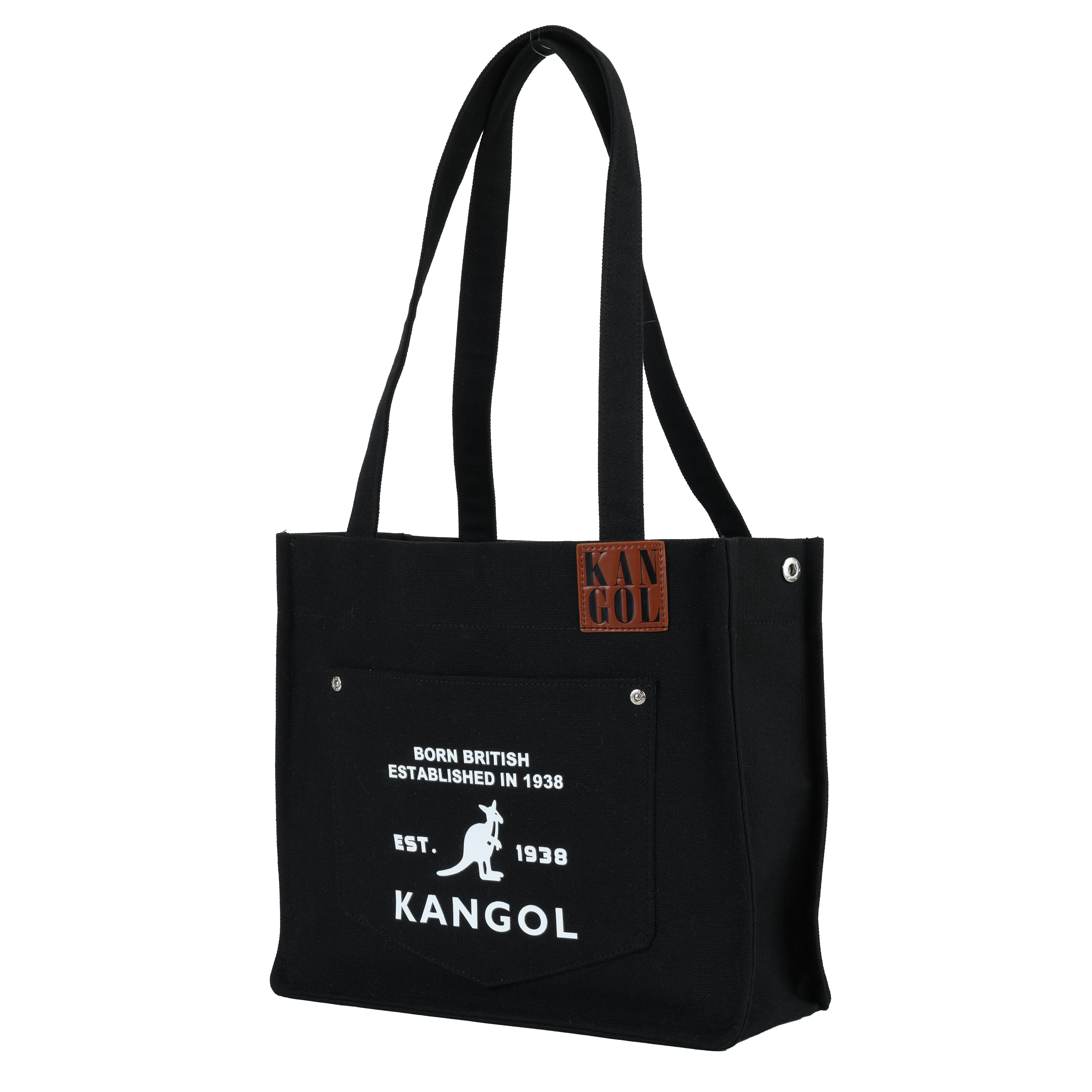 KANGOL 肩背包 黑色 牛仔布 托特包 6625170820
