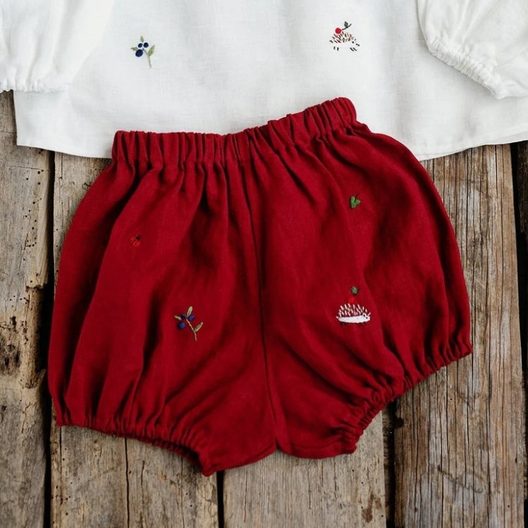(預購)ALL THE BEAUTIFUL LINEN 滿版草原刺繡泡泡褲 MEADOW BLOOMERS