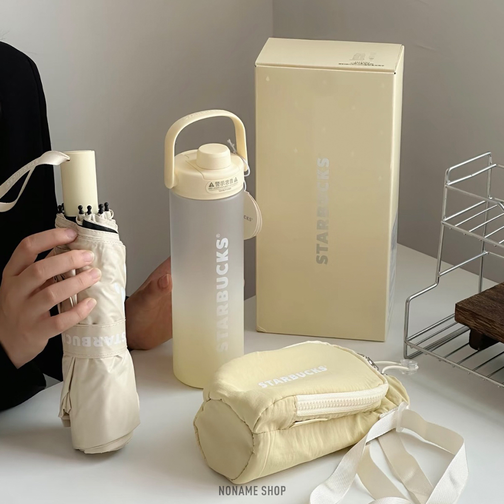 STARBUCKS 星巴克 心情氣象局系列 隨行杯 雨傘 收納包組 690ml